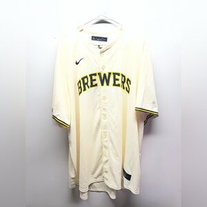 #B247 Men’s Nike 3XL MILWAUKEE BREWERS YELLOW JERSEY MLB Used Once